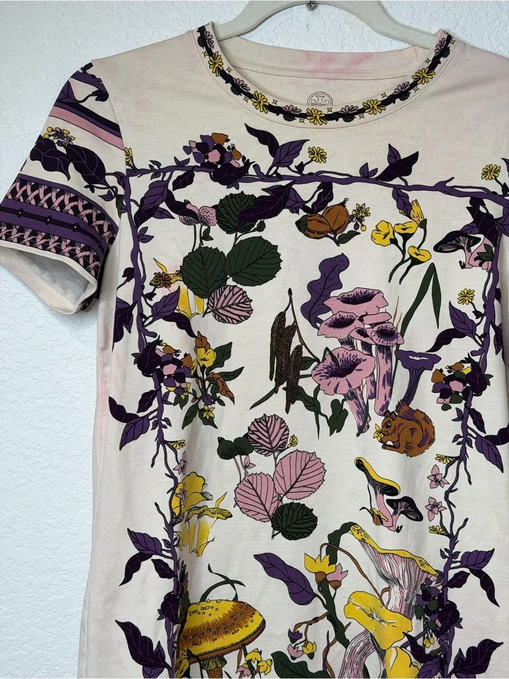 Tory Burch Most Wanted Mushroom Party Floral T-shirt Dress Women’s Small READ